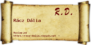 Rácz Dália névjegykártya